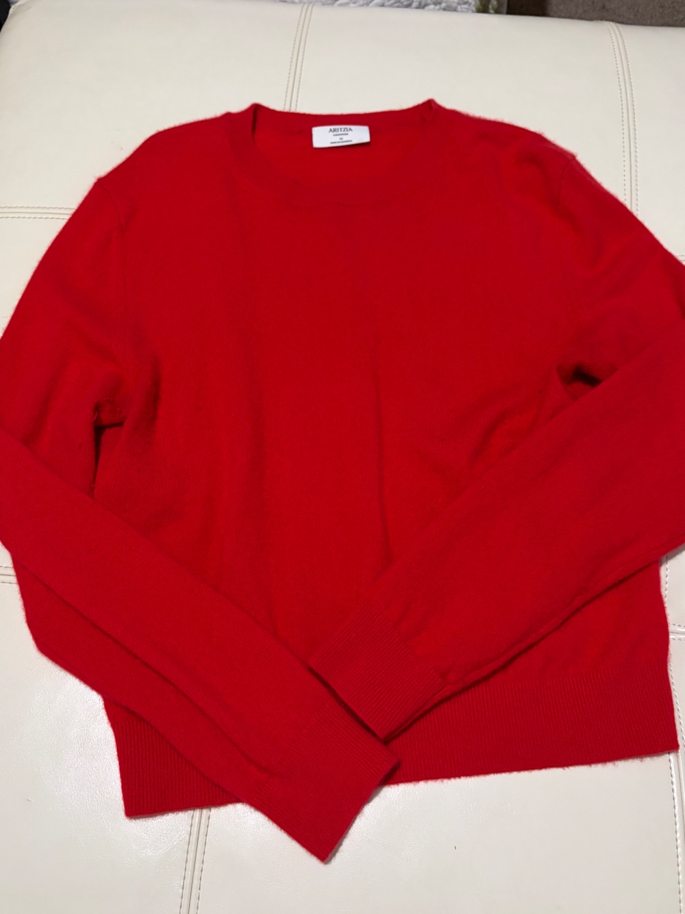 Aritzia Cashmere Red Crewneck Sweater